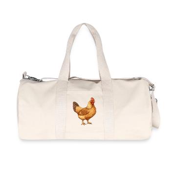 Golden Hen Illustration - Recycled Canvas Sports Bag by Stanley/Stella - natural - Front