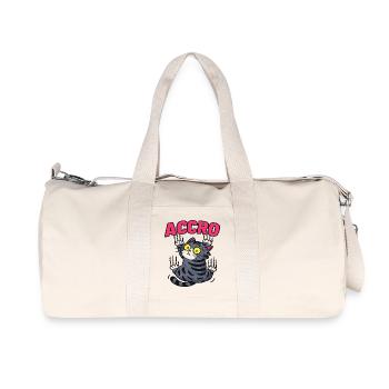Chat ACCRO Humour Design Cartoon Mignon Cadeau - Sac de sport en toile recyclée Stanley/Stella - blanc naturel - Devant