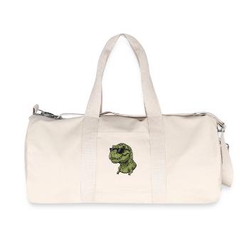 Funny T-Rex Cartoon Dinosaur Sunglasses - Recycled Canvas Sports Bag by Stanley/Stella - natural - Front