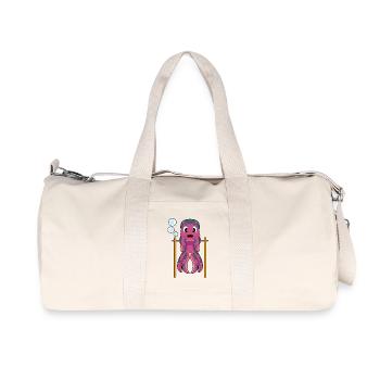 Krake Bodybuilder Klimmzüge Bodybuilding - Recycelte Canvas-Sporttasche von Stanley/Stella - Naturweiß - Vorne