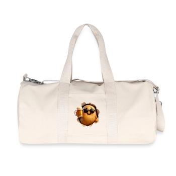 Beer drinking potato with sunglasses - Recycled Canvas Sports Bag by Stanley/Stella - natural - Front