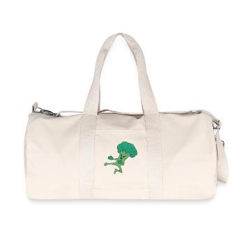 Broco Lee Martial Arts Kick lustiges Gemüseessen - Recycelte Canvas-Sporttasche von Stanley/Stella - Naturweiß - Vorne