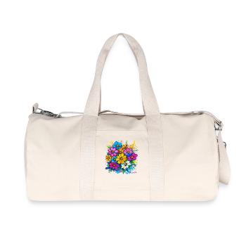 Colored Water Flower Bouquet - Recycled Canvas Sports Bag by Stanley/Stella - natural - Front