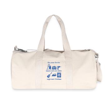 Die Geräte bauen sich von allein sagt mein Chef... - Recycelte Canvas-Sporttasche von Stanley/Stella - Naturweiß - Vorne