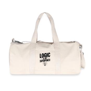 Logik ist meine Superkraft - Recycelte Canvas-Sporttasche von Stanley/Stella - Naturweiß - Vorne