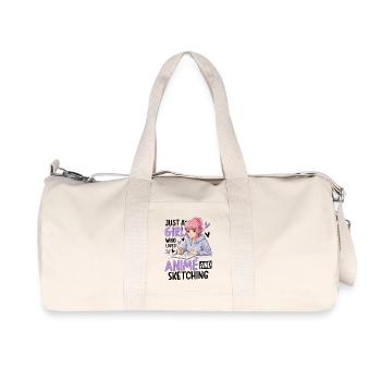 Just A Girl Who Loves Anime And Sketching - Recycled Canvas Sports Bag by Stanley/Stella - natural - Front
