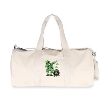Drôle de Leprechaun en train de tapoter des pièces d’or Shamrock - Sac de sport en toile recyclée Stanley/Stella - blanc naturel - Devant