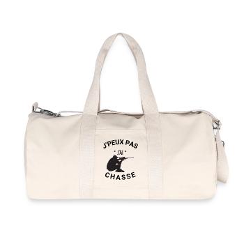 Ich kann nicht. Ich habe gejagt. - Recycelte Canvas-Sporttasche von Stanley/Stella - Naturweiß - Vorne