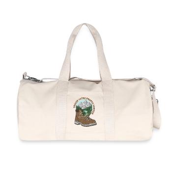 Wandern – bahnen Sie sich Ihren eigenen Weg - Recycelte Canvas-Sporttasche von Stanley/Stella - Naturweiß - Vorne
