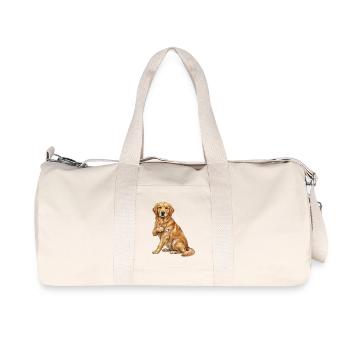 Goldener Papa-Herz-Retriever - Recycelte Canvas-Sporttasche von Stanley/Stella - Naturweiß - Vorne