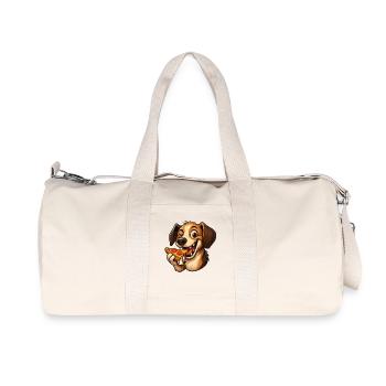 Cute Beagle Dog Cartoon Pizza Pizza Lover - Recycled Canvas Sports Bag by Stanley/Stella - natural - Front