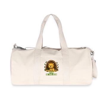 Ten In The Den Birthday Party Gift Lion Theme - Recycled Canvas Sports Bag by Stanley/Stella - natural - Front