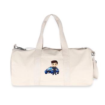 Caricature du héros policier - Sac de sport en toile recyclée Stanley/Stella - blanc naturel - Devant