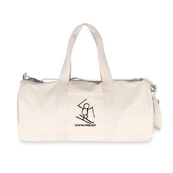 Die mit dem Pflug fährt, Ski fahren, Ski Anfänger - Recycelte Canvas-Sporttasche von Stanley/Stella - Naturweiß - Vorne
