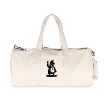 Pingouin punk rock avec des lunettes de soleil - Sac de sport en toile recyclée Stanley/Stella - blanc naturel - Devant