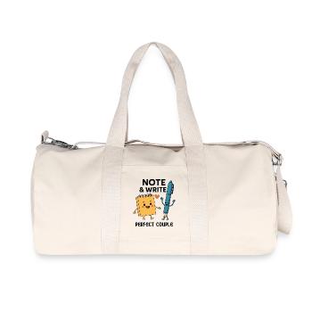 Note & Write Perfect Couple Fun Design - Recycled Canvas Sports Bag by Stanley/Stella - natural - Front