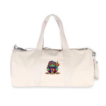 Hippie Frog 70s 1970s 60s Party - Recycled Canvas Sports Bag by Stanley/Stella - natural - Front
