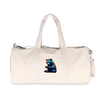 Raccoon Gaming Animal Video Games Funny Raccoon - Recycled Canvas Sports Bag by Stanley/Stella - natural - Front