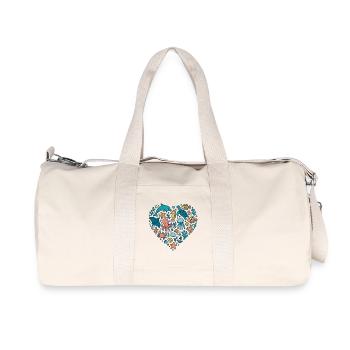 sea creatures heart design, ocean lover love - Recycled Canvas Sports Bag by Stanley/Stella - natural - Front