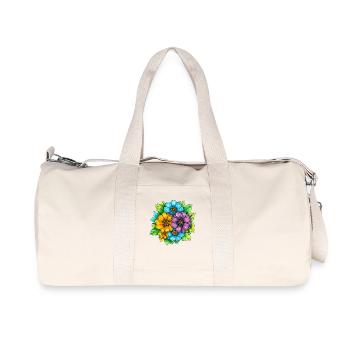 Lebendige Farbblumen Bouquet - Recycelte Canvas-Sporttasche von Stanley/Stella - Naturweiß - Vorne