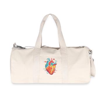 Farbherz im Wirbel - Recycelte Canvas-Sporttasche von Stanley/Stella - Naturweiß - Vorne