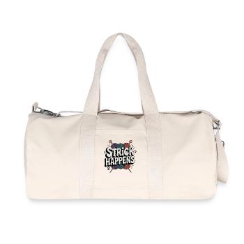 Le tricot arrive : motif drôle coloré - Sac de sport en toile recyclée Stanley/Stella - blanc naturel - Devant