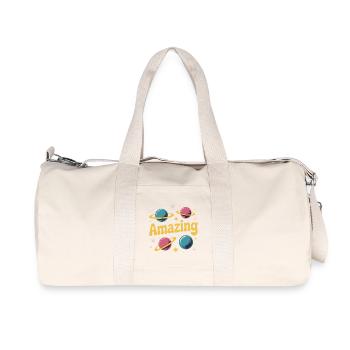 Amazing Planets Retro-Weltraumdesign - Recycelte Canvas-Sporttasche von Stanley/Stella - Naturweiß - Vorne