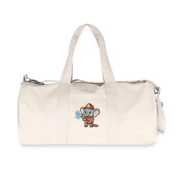 Héros pompier éléphant avec un tuyau d’exécution - Sac de sport en toile recyclée Stanley/Stella - blanc naturel - Devant