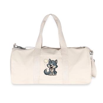 Moonlight Wolf Cuddle - Recycled Canvas Sports Bag by Stanley/Stella - natural - Front