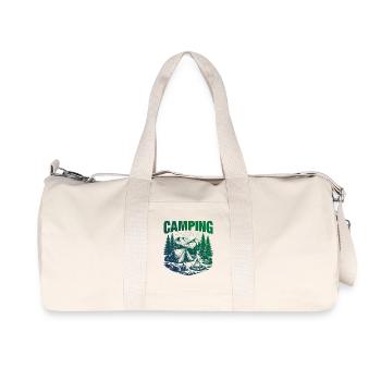 Camping Logo Outdoor Zelt - Recycelte Canvas-Sporttasche von Stanley/Stella - Naturweiß - Vorne