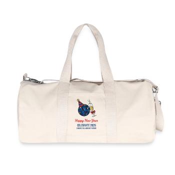 Célébrez 2026 Bonne année Santé à l’avenir - Sac de sport en toile recyclée Stanley/Stella - blanc naturel - Devant