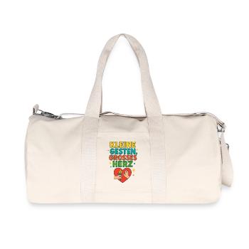 Petit geste cœur, gentillesse chemise d’amour - Sac de sport en toile recyclée Stanley/Stella - blanc naturel - Devant