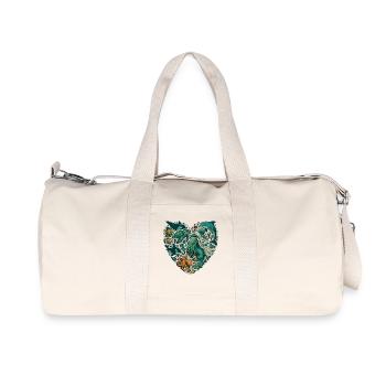 Sea Animals Heart Shirt, Lover Motif - Recycled Canvas Sports Bag by Stanley/Stella - natural - Front