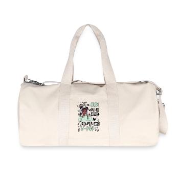 Just A Girl Who Loves Anime And K-Pop - Recycled Canvas Sports Bag by Stanley/Stella - natural - Front