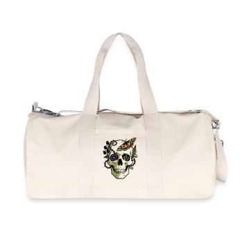 Natura Skull with Flowers and Butterflies - Recycled Canvas Sports Bag by Stanley/Stella - natural - Front