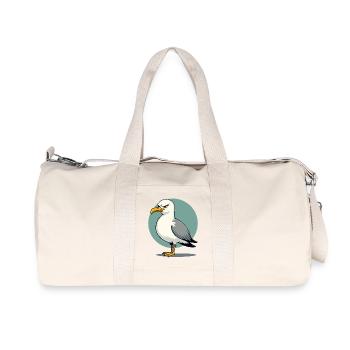 Naughty Seagull Funny Coastal Child Maritime - Recycled Canvas Sports Bag by Stanley/Stella - natural - Front