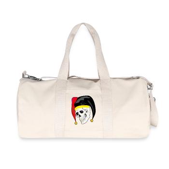 Harlequin Skull: Rebel Style and Gold - Recycled Canvas Sports Bag by Stanley/Stella - natural - Front
