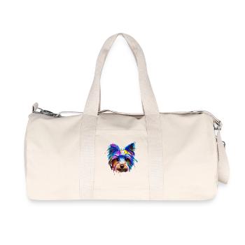 Yorkshire Terrier Yorkie Colorful Pop Art Dog Mom - Recycled Canvas Sports Bag by Stanley/Stella - natural - Front