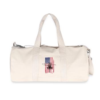 Disc Golf USA Flagge - Recycelte Canvas-Sporttasche von Stanley/Stella - Naturweiß - Vorne