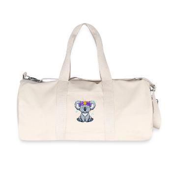 Koala with floral wreath in Zen style - Recycled Canvas Sports Bag by Stanley/Stella - natural - Front