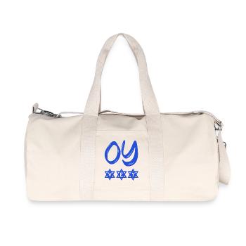 OY VEY funny Yiddish and Jewish sayings David Star - Recycled Canvas Sports Bag by Stanley/Stella - natural - Front