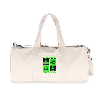Geburtstag Geschenk Level Unlocked 45 Jahre - Recycelte Canvas-Sporttasche von Stanley/Stella - Naturweiß - Vorne