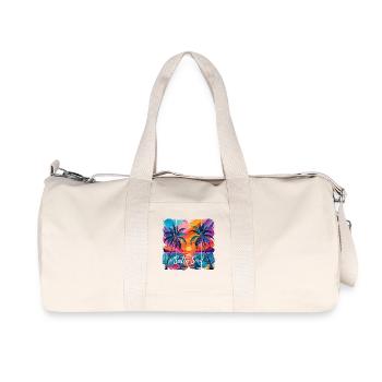 Salty Soul Sea Beach with Palm Trees by Sunset - Recycelte Canvas-Sporttasche von Stanley/Stella - Naturweiß - Vorne