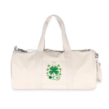 Conception du stéthoscope en trèfle - Sac de sport en toile recyclée Stanley/Stella - blanc naturel - Devant