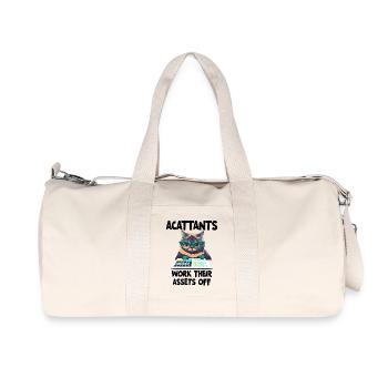 Lustige Buchhalter arbeiten ihr Vermögen ab - Recycelte Canvas-Sporttasche von Stanley/Stella - Naturweiß - Vorne