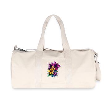 Explosion des couleurs des fleurs tropicales - Sac de sport en toile recyclée Stanley/Stella - blanc naturel - Devant