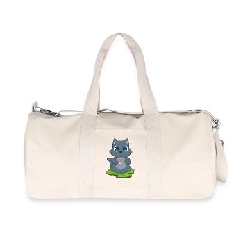 Cat Coffee Cookie - Recycled Canvas Sports Bag by Stanley/Stella - natural - Front