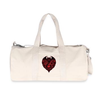 Cute Heart Romantic Dragon Lover Roses Love - Recycled Canvas Sports Bag by Stanley/Stella - natural - Front