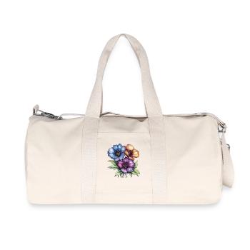 Colourful Flowers Trio - Recycled Canvas Sports Bag by Stanley/Stella - natural - Front