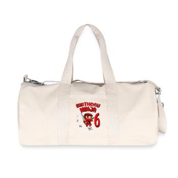 Anniversaire Ninja 6 ans Cadeau de fête d’anniversaire - Sac de sport en toile recyclée Stanley/Stella - blanc naturel - Devant